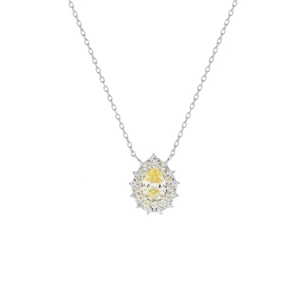 Colar Gota Yellow Fancy Cravejado Princesa Duplo