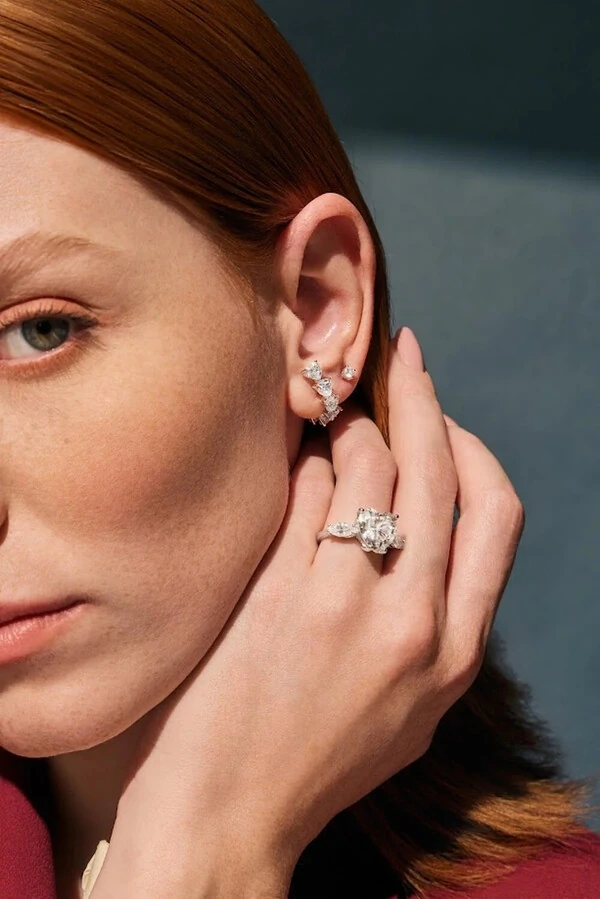 Brinco Solitário Moissanite 3mm