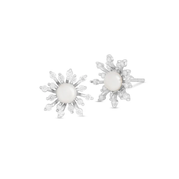 Brinco Étoile Pérola & Moissanite