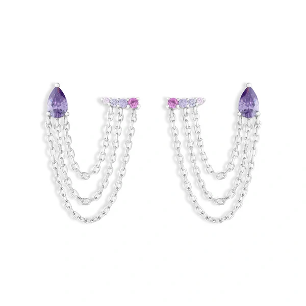 Brinco Drop Chain Lavanda