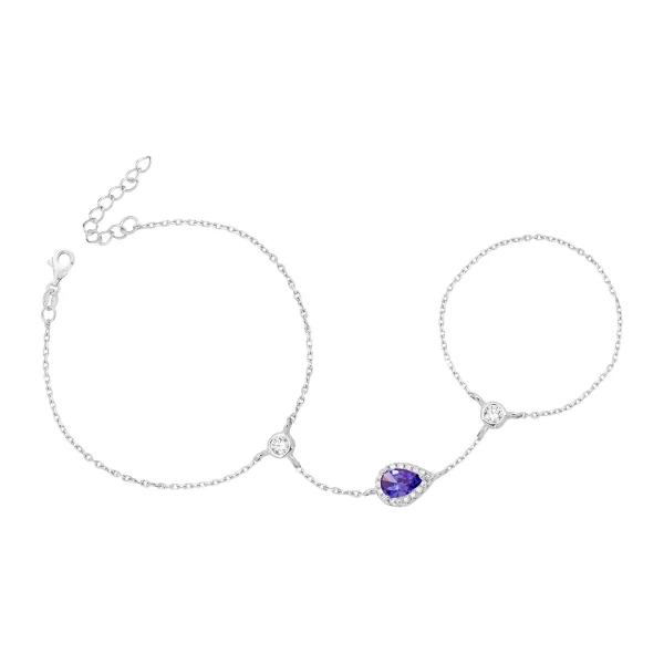 Pulseira de mão gota tanzanita
