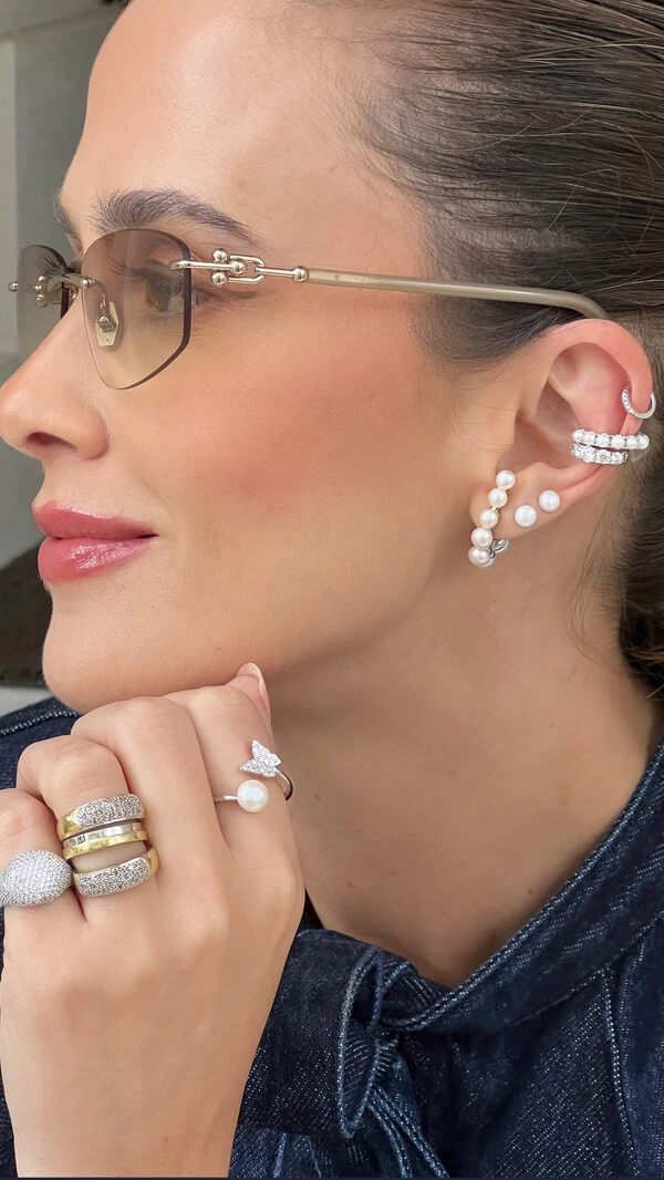 Fake Piercing Ayla Moissanite