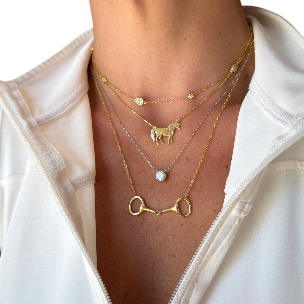 FotoColar e choker joia moissanite solitários e gotas 1.9ct prata925 ouro18k