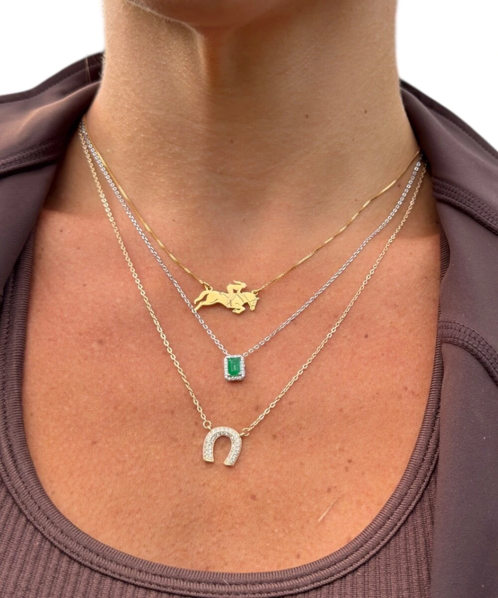 FotoColar joia ferradura cravejada prata925