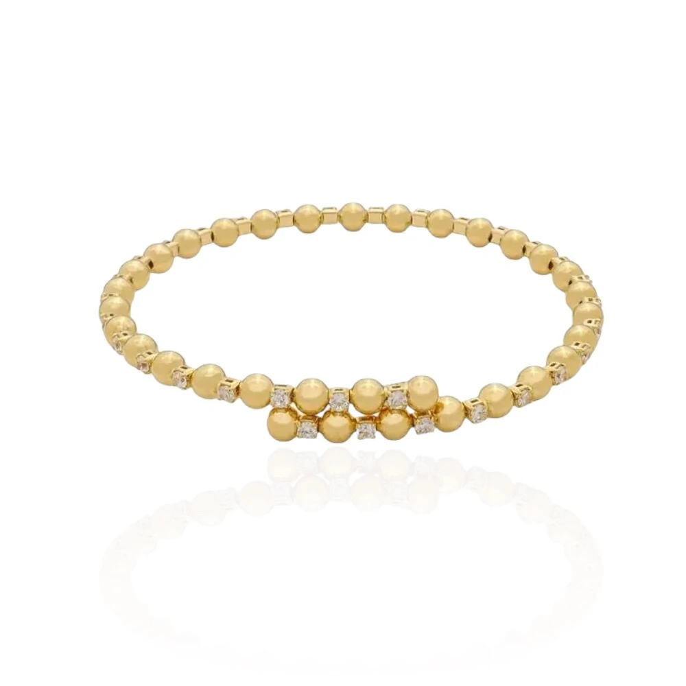 Fotobracelete volta regulável bolinhas e solitários ponto de luz