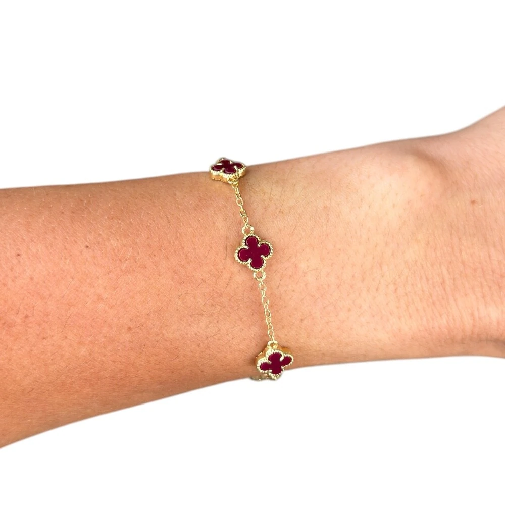 FotoPulseira cinco trevos cl ouro18k