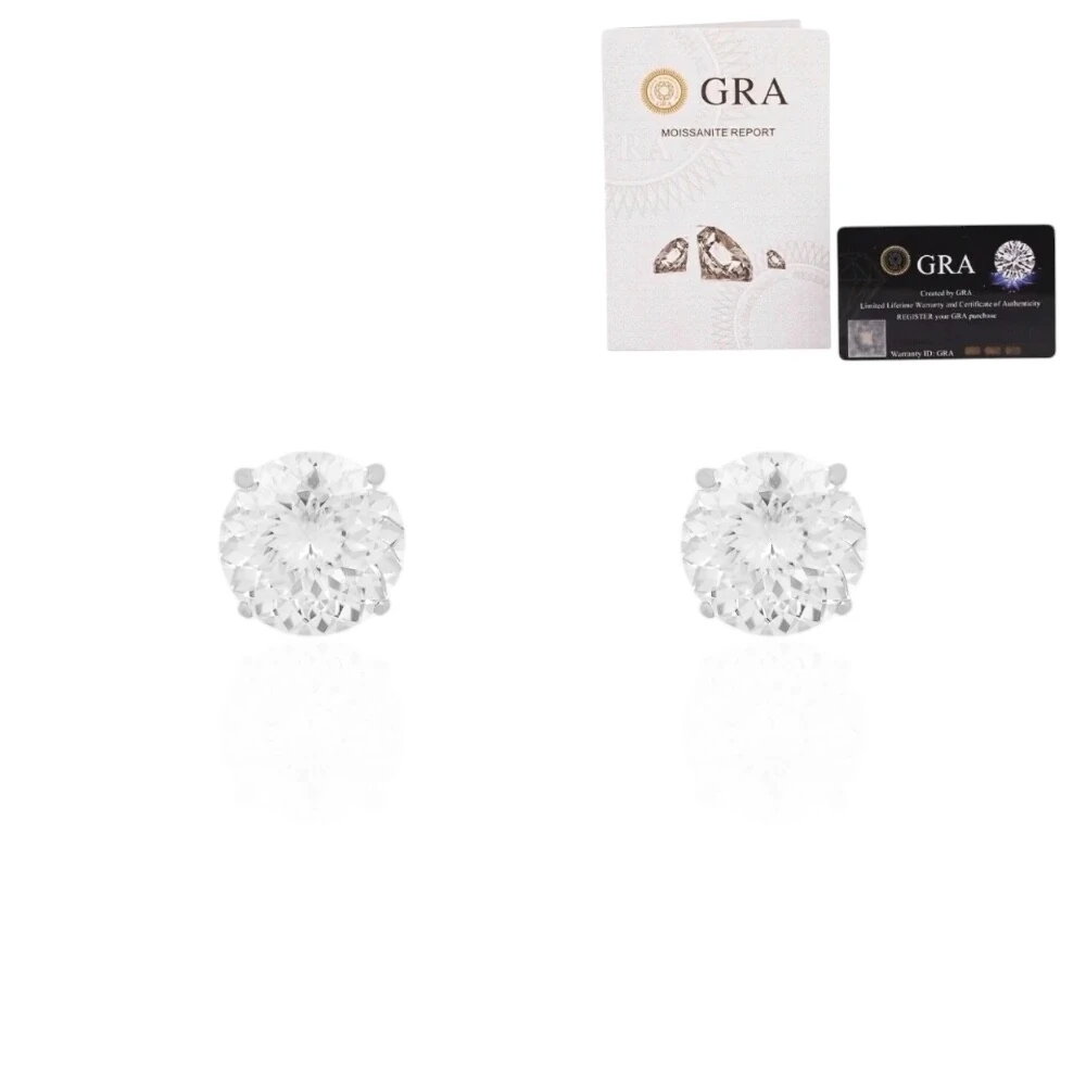 FotoBrinco joia solitário moissanite portuguese cut 1.5ct (6mm) prata925