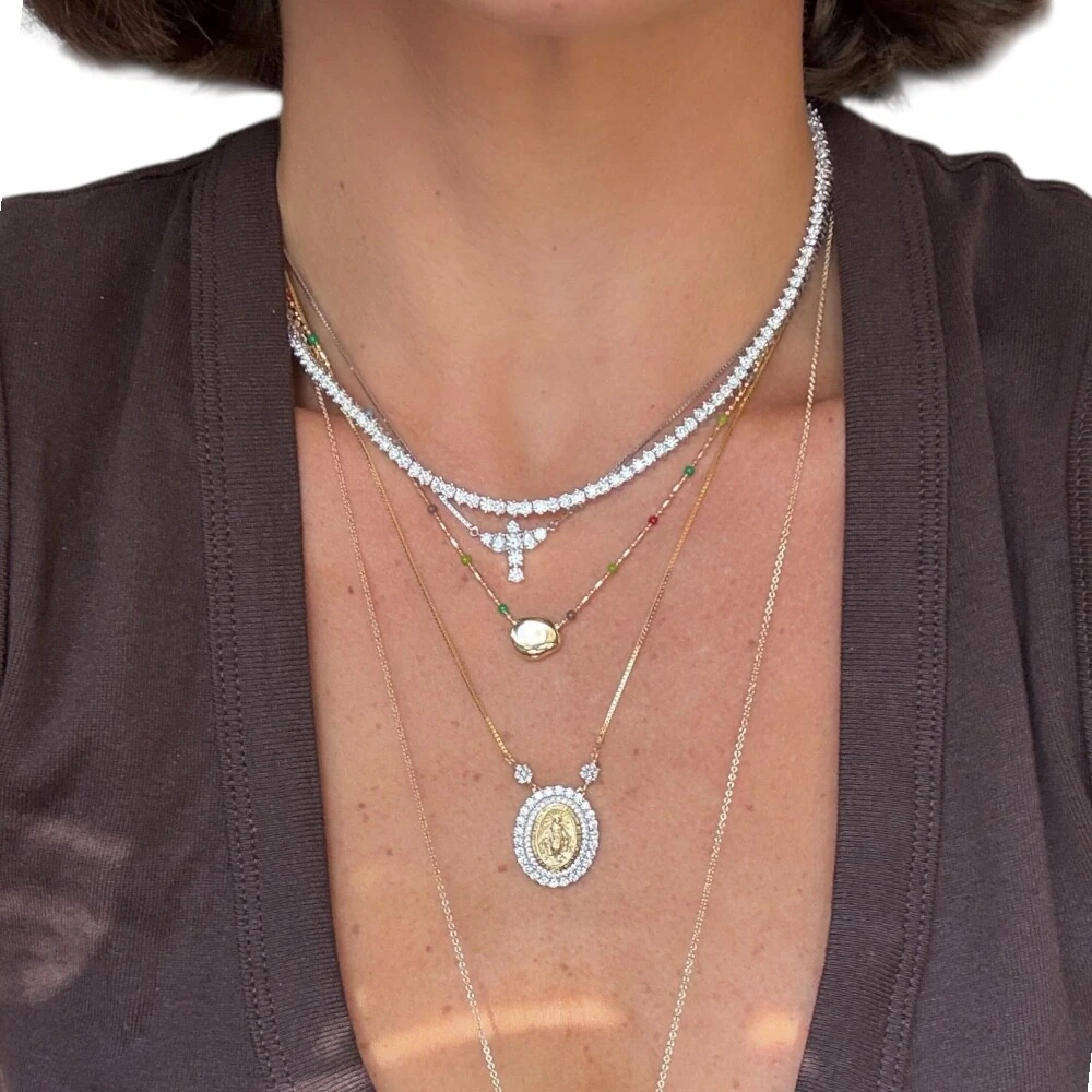 FotoColar gargantilha bolinhas colors delicada com peça organica