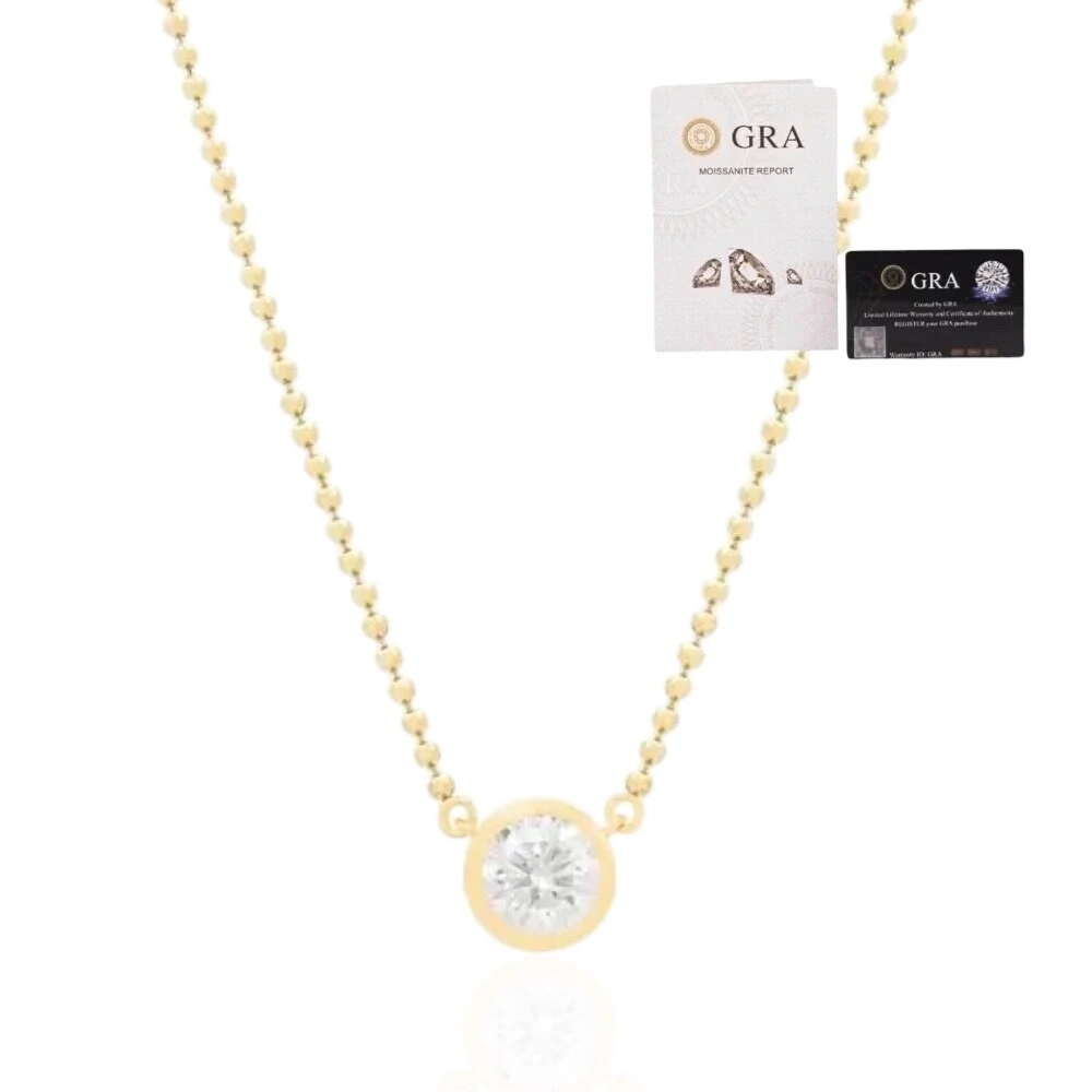 Fotocolar joia bolinhas com solitário moissanite 7mm 1.20ct cravação inglesa prata925