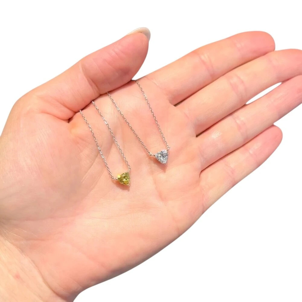 FotoColar joia solitário trillion prata925