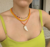 Colar muranos Amarelo (escolha o banho do fecho)