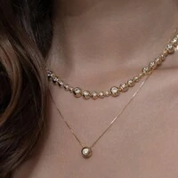 Colar riviera joia cravação inglesa 42cm5mm ouro18k
