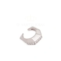 Piercing de pressao HB rodio com volta cravejada rodio