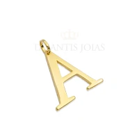 Pingente letra grande serifada ouro18k