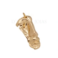 Pingente Rosto Minimalista Grande Ouro
