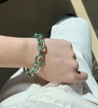 Pulseira Elos Metalizados cor Verde