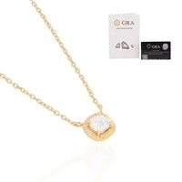 colar joia solitário quadrado moissanite 0.8ct (5mm) com borda prata925
