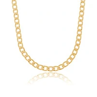 Colar e Choker groumet chapada com elo 4mm ouro18k