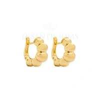 Brinco argola bolas organicas ouro18k