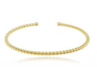 Pulseira bracelete slim aro torcido ajustável