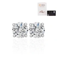 Brinco joia solitário com moissanite 4.1ct (10mm) prata925