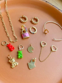 Pingente Cadeado Metalizado Rosa Ouro18k