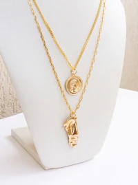 Pingente Rosto Minimalista Grande Ouro