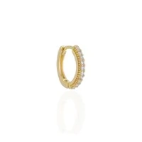 Argola click unitária cravejada ouro18k