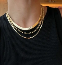 Colar e choker corrente elos classico 1cm ouro18k