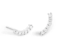 Brinco ear cuff delicado solitários 2mm