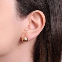 Brinco minimalista bolinha esfera ouro18k (escolha o tamanho)