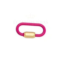 Mosquetao Esmaltado Pink Ouro (abre e fecha)