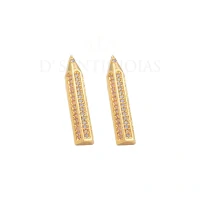 Brinco Lapis Cravejado Ouro18k