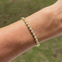 Pulseira riviera clássica cravação inglesa ouro18k