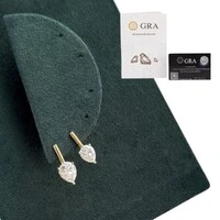 Brinco palito gota moissanite ( 1.8ct ou 1.25ct ) prata925 ouro18k