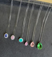 colar gota morganita fusion rodio prata925