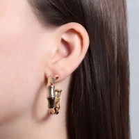 Argola Bambu 3cm ouro18k