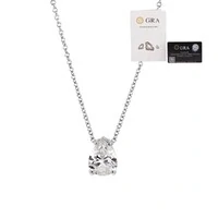 Colar joia solitário gota 1.72ct (7mm) moissanite prata925