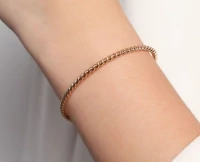 Pulseira bracelete slim aro torcido ajustável
