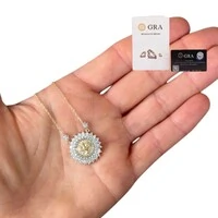 Colar joia medalha divino espirito santo moissanite 1.14ct prata925 ouro18k