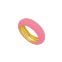 Anel Tubo esmaltado Colors Rosa Ouro18k