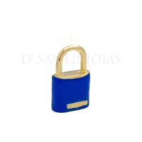 Pingente Cadeado BELIEVE Esmaltado Azul Bic Ouro