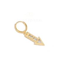 Argola e Pingente Seta Cravejada Ouro (unitaria)