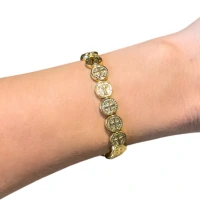 Pulseira medalhas de sao bento ouro18k