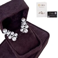 Brinco ear cuff pérolas e moissanite 0.48ct prata 925
