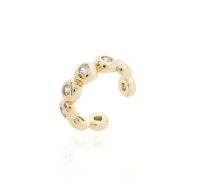 Brinco piercing cravação inglesa ajustavél prata925 ouro18k