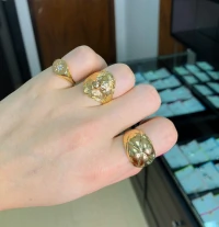 Anel Leão Ouro18k