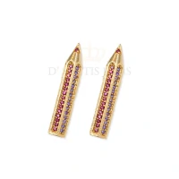 Brinco Lapis Cravejado Ouro18k