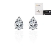 Brinco joia gota solitário com moissanite 3ct (9mm por 6mm) prata925