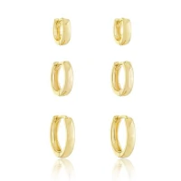 Brinco argola click lisa ouro18k ( escolha o tamanho )